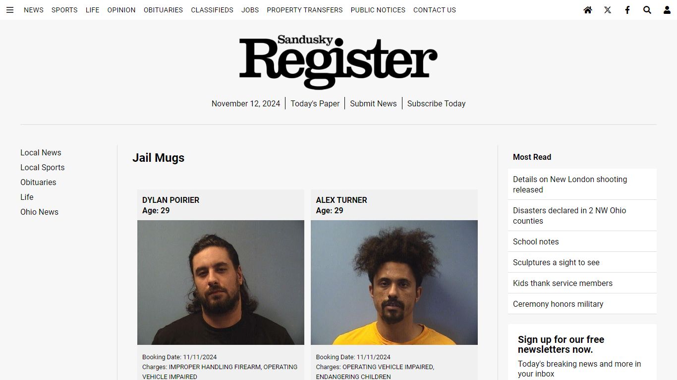 Jail Mugs - Sandusky Register